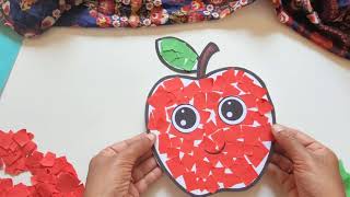 Torn paper Apple Craft