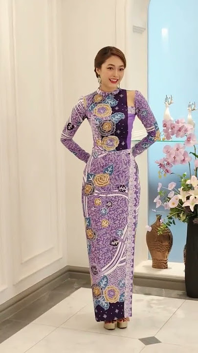 Burmese Fashion for Indonesia Batik#burma#beauty #fashionabledress#ootd#burmese #myanmar#myanmarsong