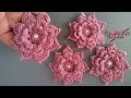 كروشيه وردة طبقات ب 8 بثلات  // How to Crochet flower 3d 8 petals