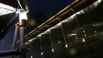 Modular Procedural Scaffold System in VR - Night scene