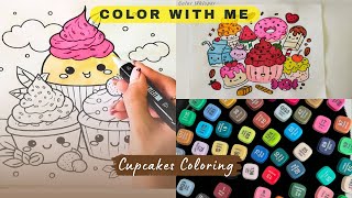 🍭 Sweet Treats Coloring Pages 🎨 | 🧁 Cute Kawaii Cupcakes & Desserts 🍬 for Kids and Adults