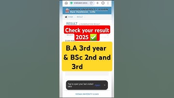 vikram university ujjain result 2025 || BA 3rd year BSc result