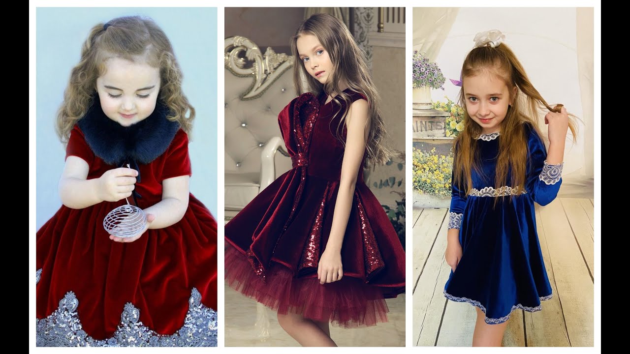 Trendy and cute velvet dresses for baby girls. Latest Velvet fabric dress  ideas for girls - YouTube