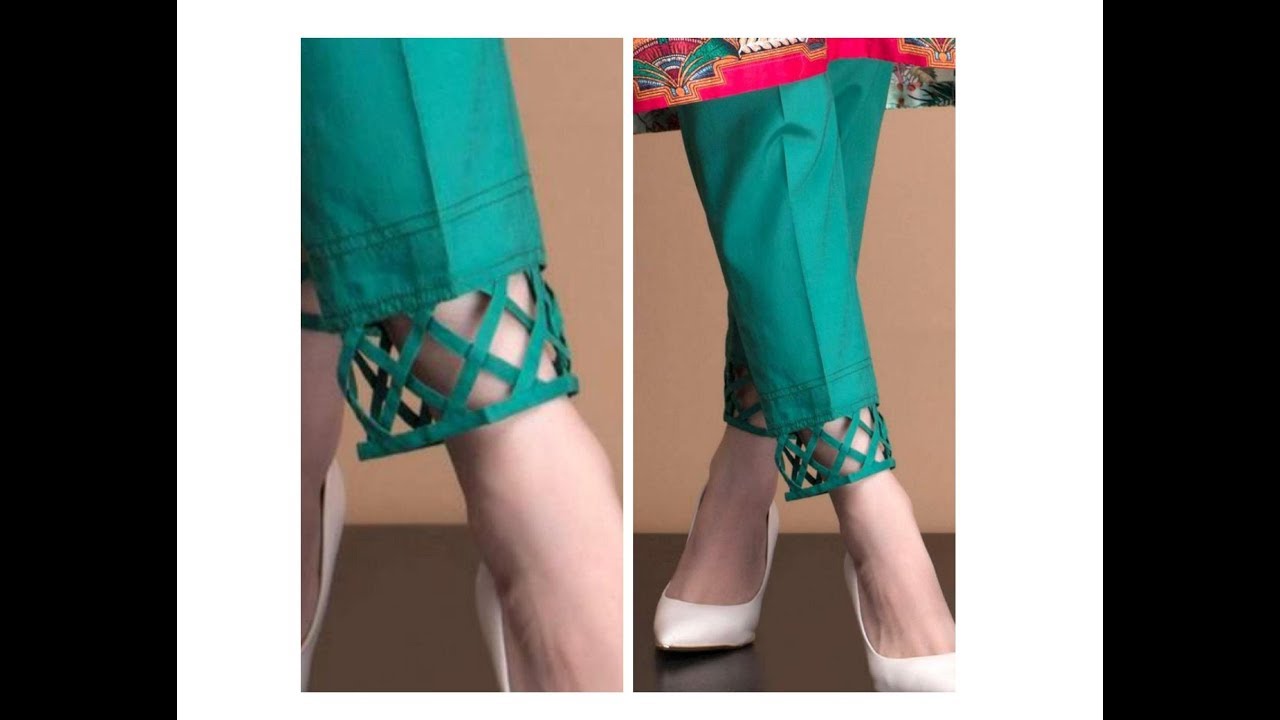 New Cut work design on Trouser  designing with cut work cutting and  stitching  YouTube