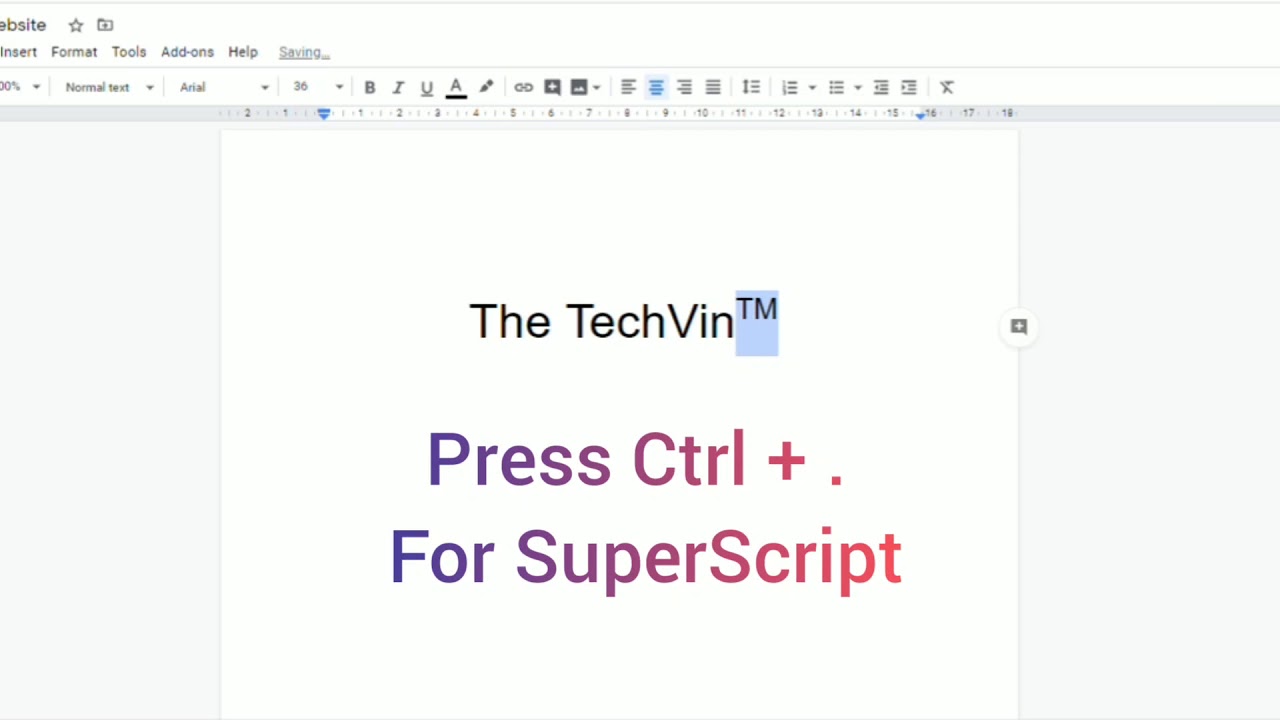 How to do Subscript in Google Docs [Superscript Also] » The TechVin