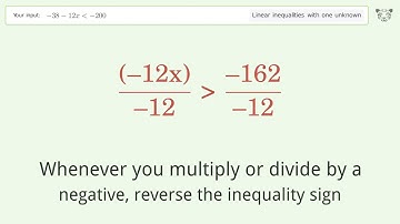 Solving Linear Inequalities: -38-12x is Smaller Than -200