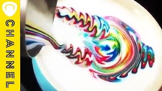 綺麗すぎる♡虹色ラテアート │ Amazing Rainbow Latte Art