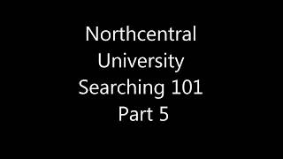Searching 101 Part 5 - Subject Searching & Database Thesauri