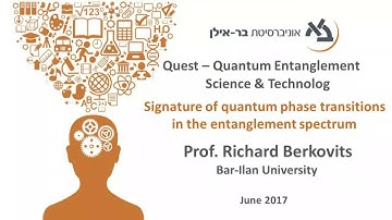 Signature of Quantum Phase Transitions in the Entanglement Spectrum - Prof. R. Berkovits