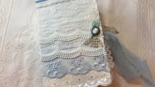 Layered fabric and lace journal cover tutorial