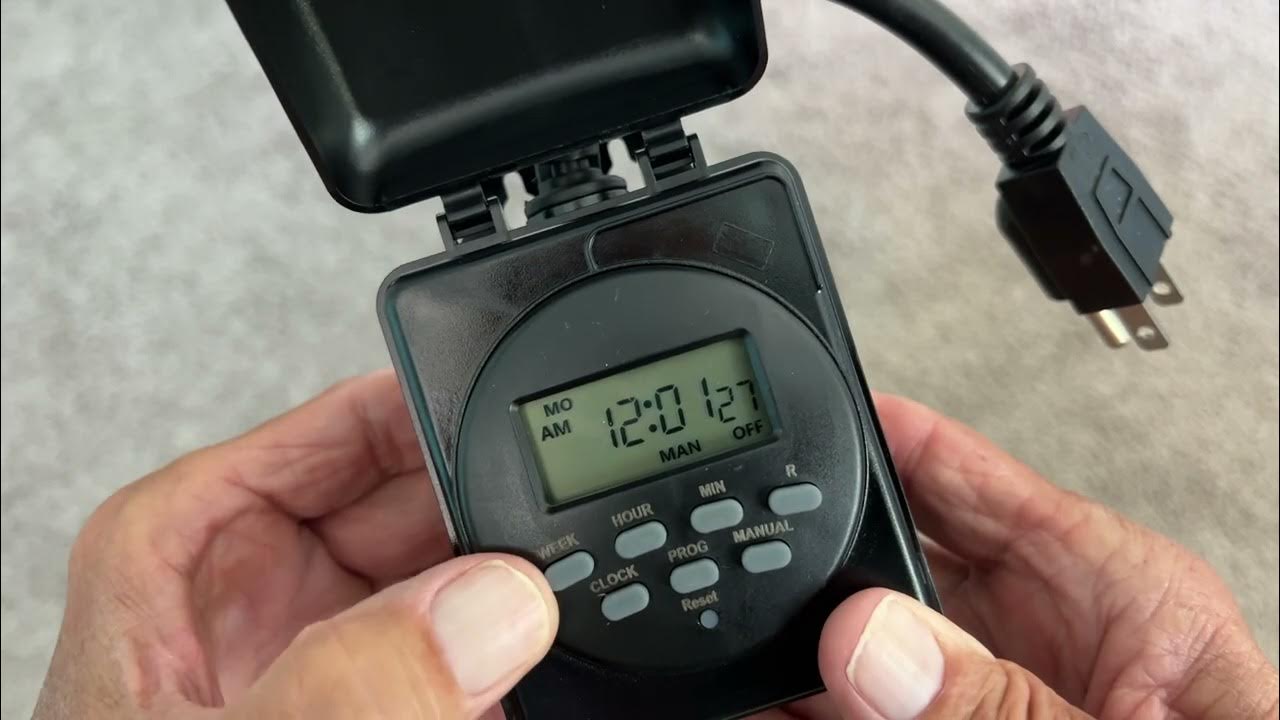 Unboxing 7 day digital dual outlet outdoor timer YouTube