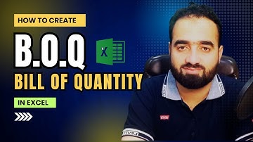 How to Create Bill Of Quantity |BOQ| In Excel Step By Step | By Mudassir Afraz.