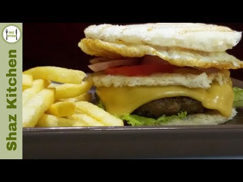 Beef Sandwich Recipe(Urdu/Hindi)How To Make Beef Patty And Beef Sandwich By Shaz Kitchen