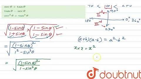 If` pi/2 lt theta lt (3pi)/(2), ` then ` sqrt((1+ sin theta)/(1+ sin | Class 11 Maths | Doubtnut