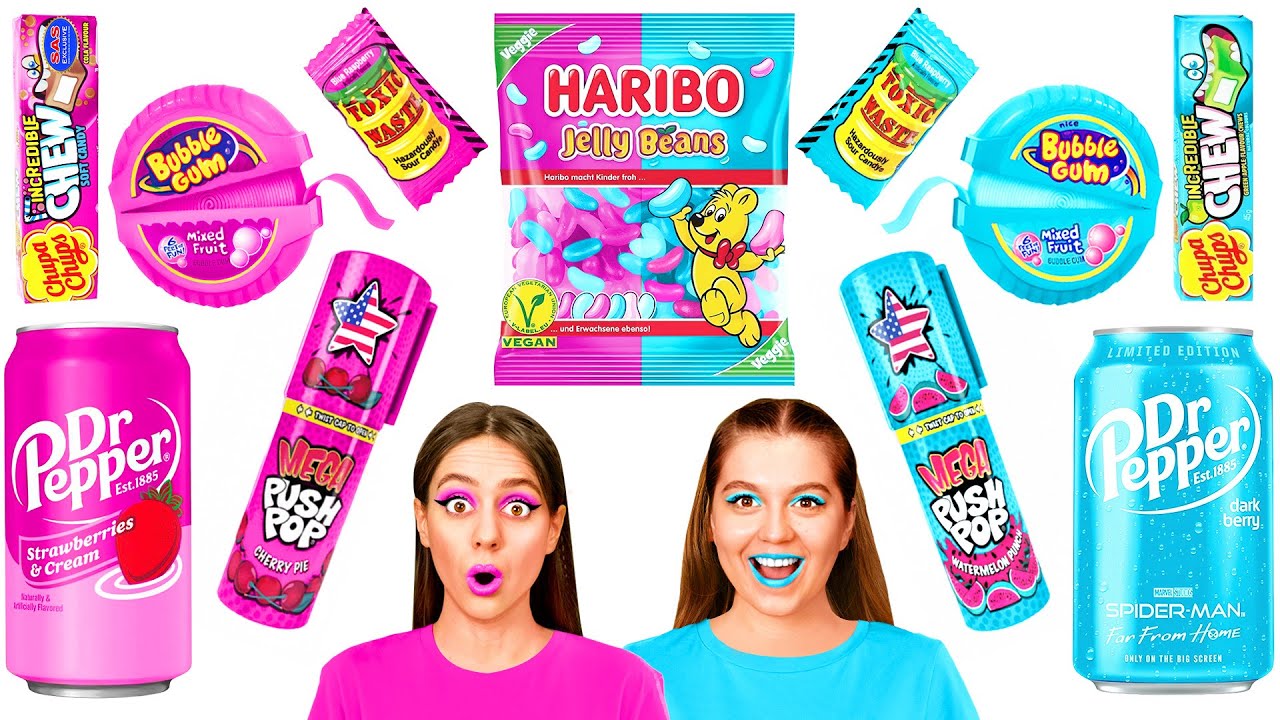 Розовая Еда vs Голубая Еда Челлендж | Потрясающие Кухонные Лайфхаки с DaZaZa Challenge