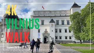 【4K】 Lithuania Vilnius Walk - Main Streets of UNESCO Old Town in Spring