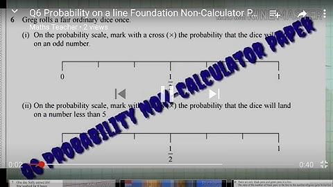 Q6 Probability on a line Foundation Non-Calculator Paper Sample Assessment Material New 9-1 GCSE