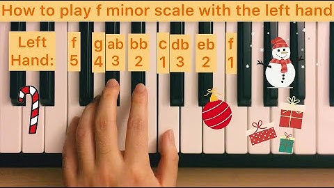 Piano Lesson 89: How to play f minor scale with the left hand (15 times play along) tutorial