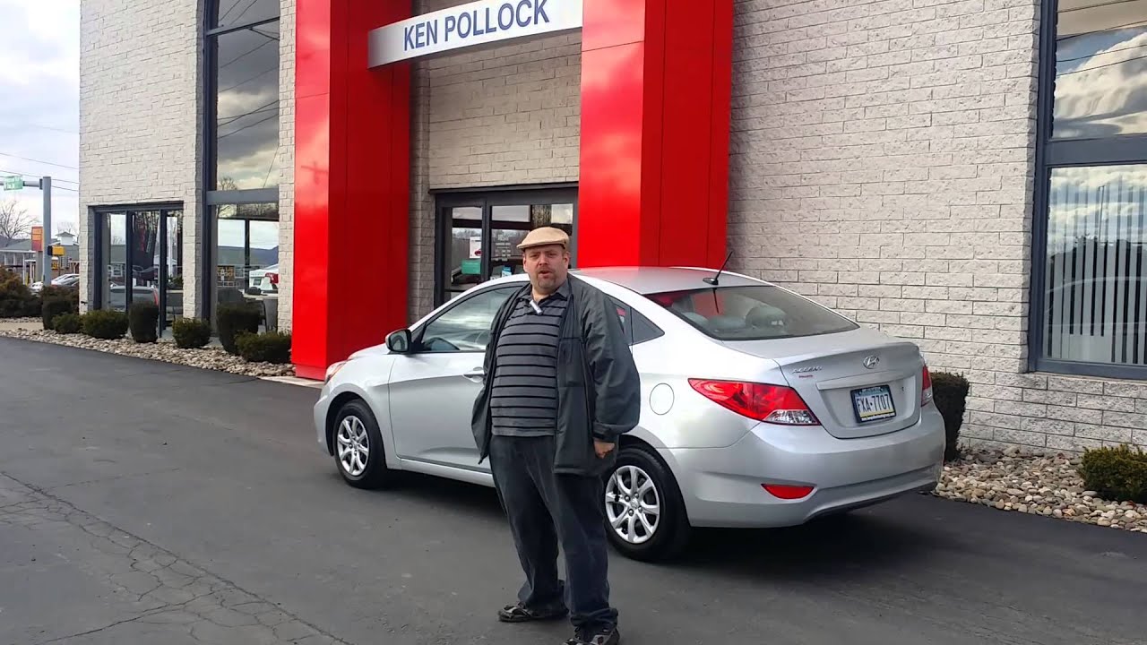 Jerry drives home in a 2013 Hyundai Accent from Ken Pollock Platinum