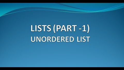 HTML Tutorial for Beginners 08 - Lists Part 01 - Unordered List [ul tag]