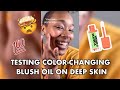 Testing Youthforia Color-Changing BYO Blush Oil On Deep Skin Tone! ft. @janae_payne #shorts