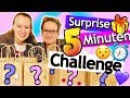 5 Minuten SURPRISE CHALLENGE | Basteln mit Überraschungs Materialien Eva vs. Kathi | DIY Inspiration