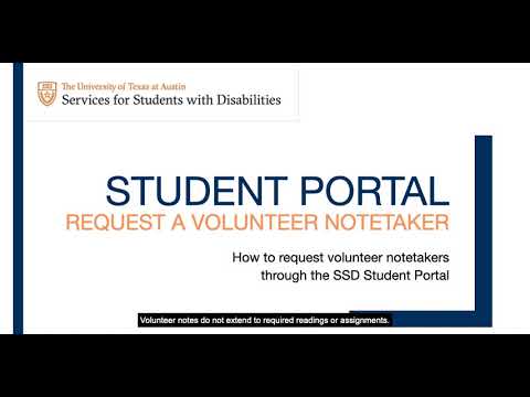 SSD Student Portal Volunteer Notetaker Request Tutorial