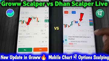 Dhan vs Groww Scalper on Chart Live Demo | New Update on Groww Chart | Konsa Fast hai ?