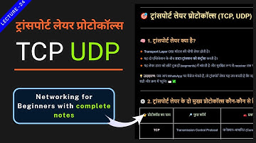 CN 24 : TCP vs UDP Explained in Hindi – Transport Layer Protocols | Reliable vs Fast Data Transfer