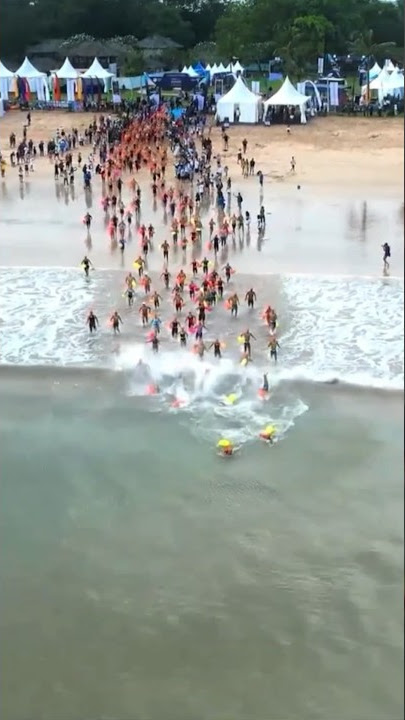 TIMBOI LOMBA BERENANG 5 KM DI LAUT BALI JUARA KE..? 🏊🏻‍♂️🌊😱