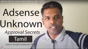 Adsense Unknown. Search Analyst Sasikumar Talks. (Tamil) #SasikumarTalks