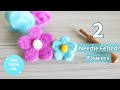 Needle Felted Flowers For Beginners | 2 Different methods | Felt Crafts | Needle Felting Craft.
