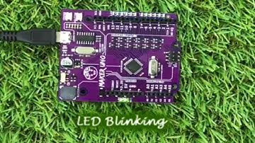 LED Blinking with single Maker UNO board (Arduino UNO compatible).