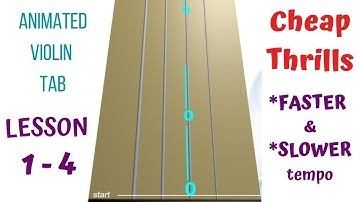 CHEAP THRILLS 💃 by Sia—LIVE Violin Tutorial| Animated Violin TAB| Lesson 1- Intro, Verse, Pre-Chorus
