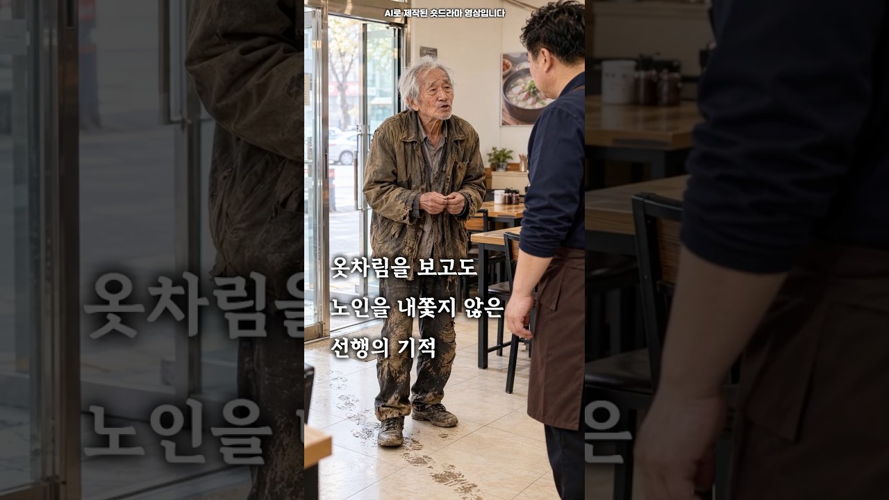 옷차림을 보고도 노인을 내쫓지 않은 선행의 기적 #숏드라마 #선행 #기적