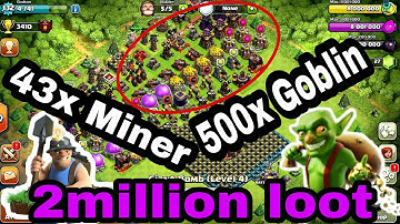 CoC Goblin Attack fully loot Gold Elixir and Dark Elixir || Clash of clan New Tricks attack