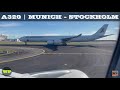 ⁴ᴷ⁶⁰ | A320 Munich - Stockholm Highlights [4K] | Munich Intl. Airport / Arlanda Airport | 2021-09-27