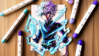 Drawing Killua Zoldyck ⚡️3D [ Hunter X Hunter ]