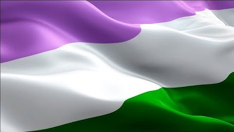 Genderqueer flag LGBT 1080p HD 1920X1080 footage video waving in wind. Non-binary Rainbow Pride flag