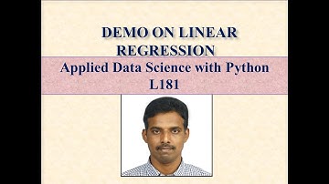 DEMO ON LINEAR REGRESSION LEC 181