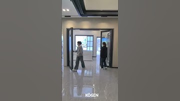 Cửa trượt quay ẩn bản lề đóng mở 2 chiều nhôm Kogen