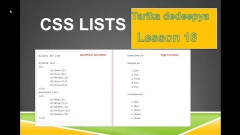 Css list items lesson:16(part-1)