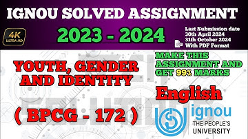 BPCG 172 Solved Assignment 2023-24 In English | BPCG 172 SOLVED ASSIGNMENT 2024 | #Bpcg172 IGNOU