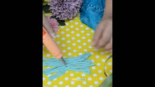 DIY Macrame flowers made in 5 minutes with just cotton cords