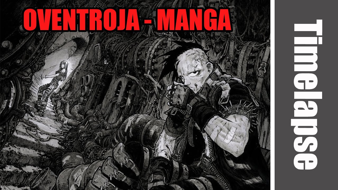 Drawing a coverartwork for my manga OVENTROJA  - Timelapse | Red Hawk
