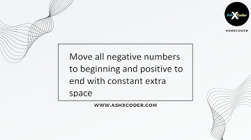 Move all negative numbers to beginning and positive to end