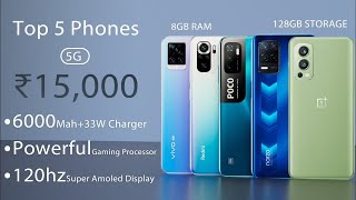 Top 5 Best phone under 15000 - Powerful Processor | 64MP | sAMOLED | 120Hz | 6000mAh | just 15,000