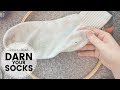 How to darn a sock  quick and easy sock mending technique  last minute laura