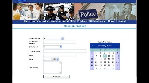 Police Station Management System ASP.NET with VB Project
