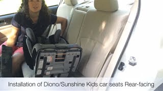 How to Install a Diono car seat rear-facing (LATCH   rear-facing tether)
